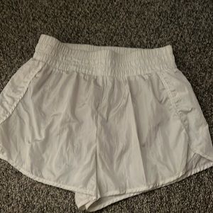 white sporty shorts